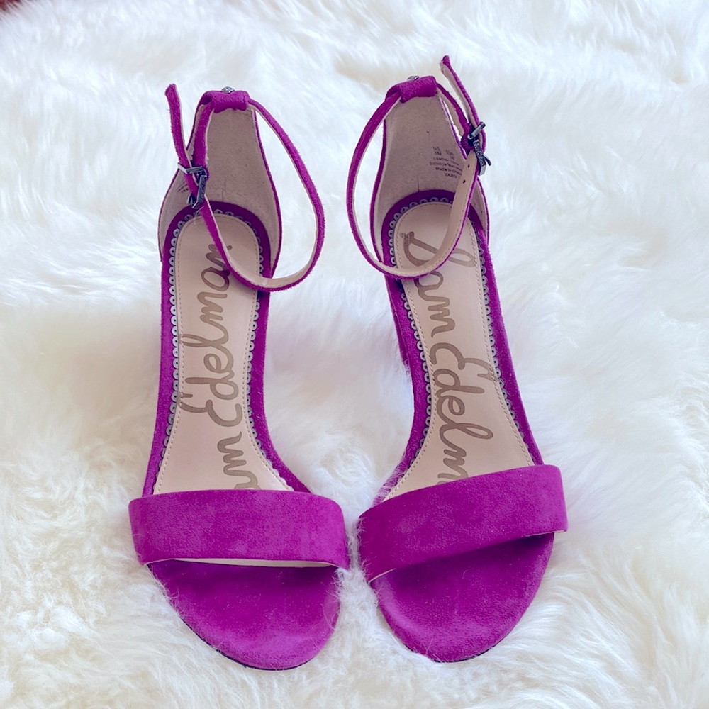 Sam Edelman hot pink suede sandals sz 6W - Picture 3 of 11